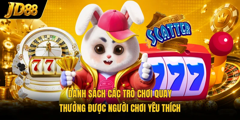 Danh sách các trò chơi quay thưởng được người chơi yêu thích