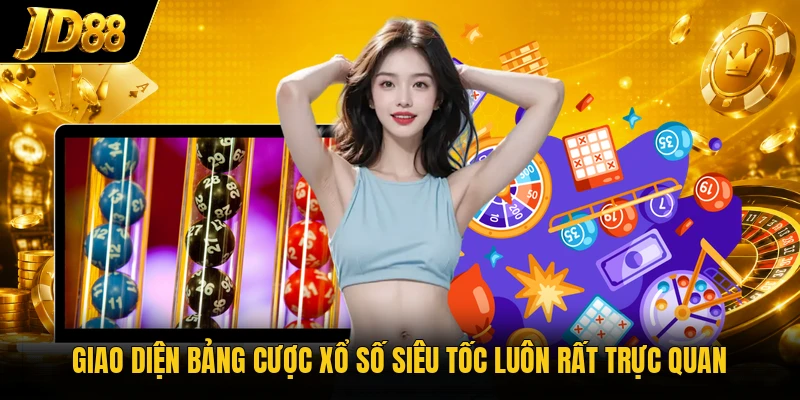 Giao diện bảng cược xổ số siêu tốc luôn rất trực quan